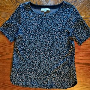 LOFT short-sleeved leopard sweater